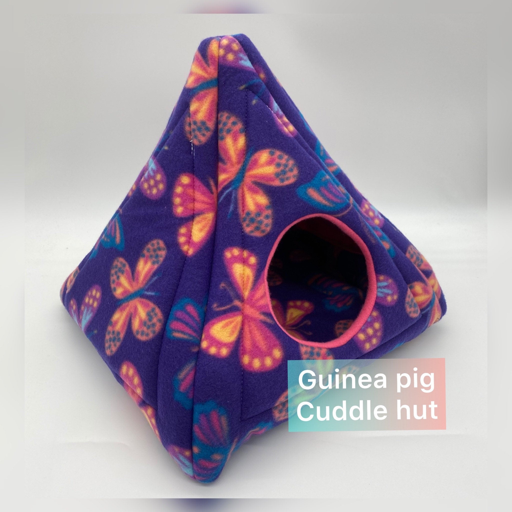 Guinea pig single entrance tee pee bed | Guinea pig cuddle hut | Fleece bed  | Guinea pig bed  | Small animal fleece bed
