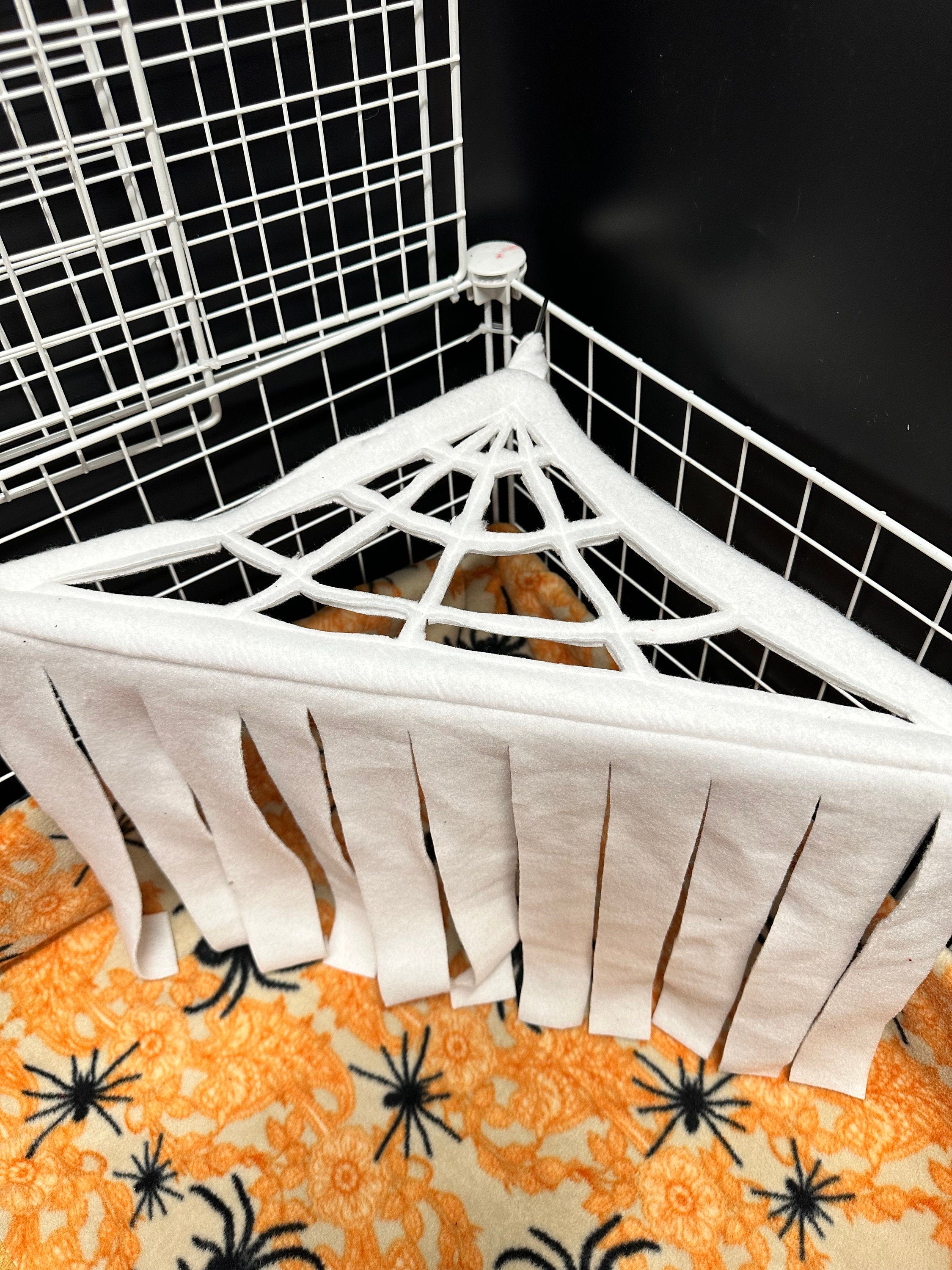 Spider web corner fleece Forrest | Fleece Forrest | Guinea pig cage accessory | Halloween cage theme