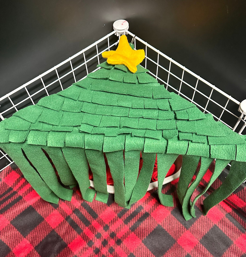 Christmas tree corner fleece Forrest | Fleece Forrest | Guinea pig cage accessory | Christmas holiday cage theme
