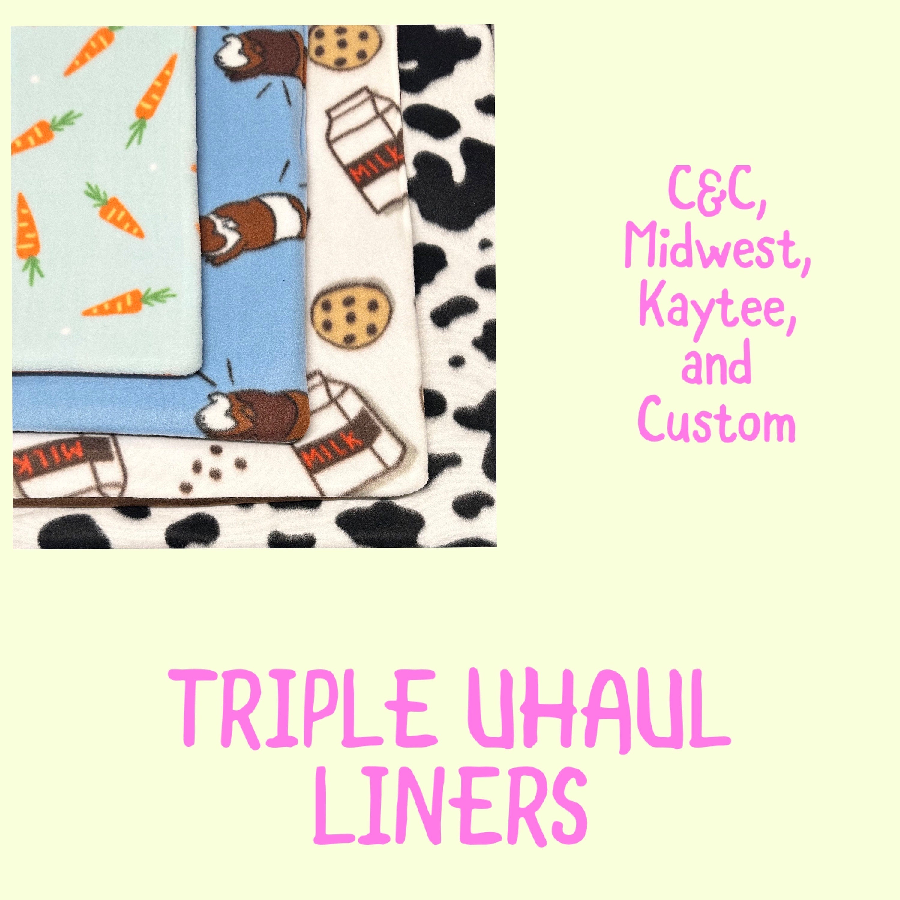 Guinea Pig Cage Liner Triple Uhaul | Fleece Cage Liner | Midwest Cage Liner | C&C cage liner | custom cage liner