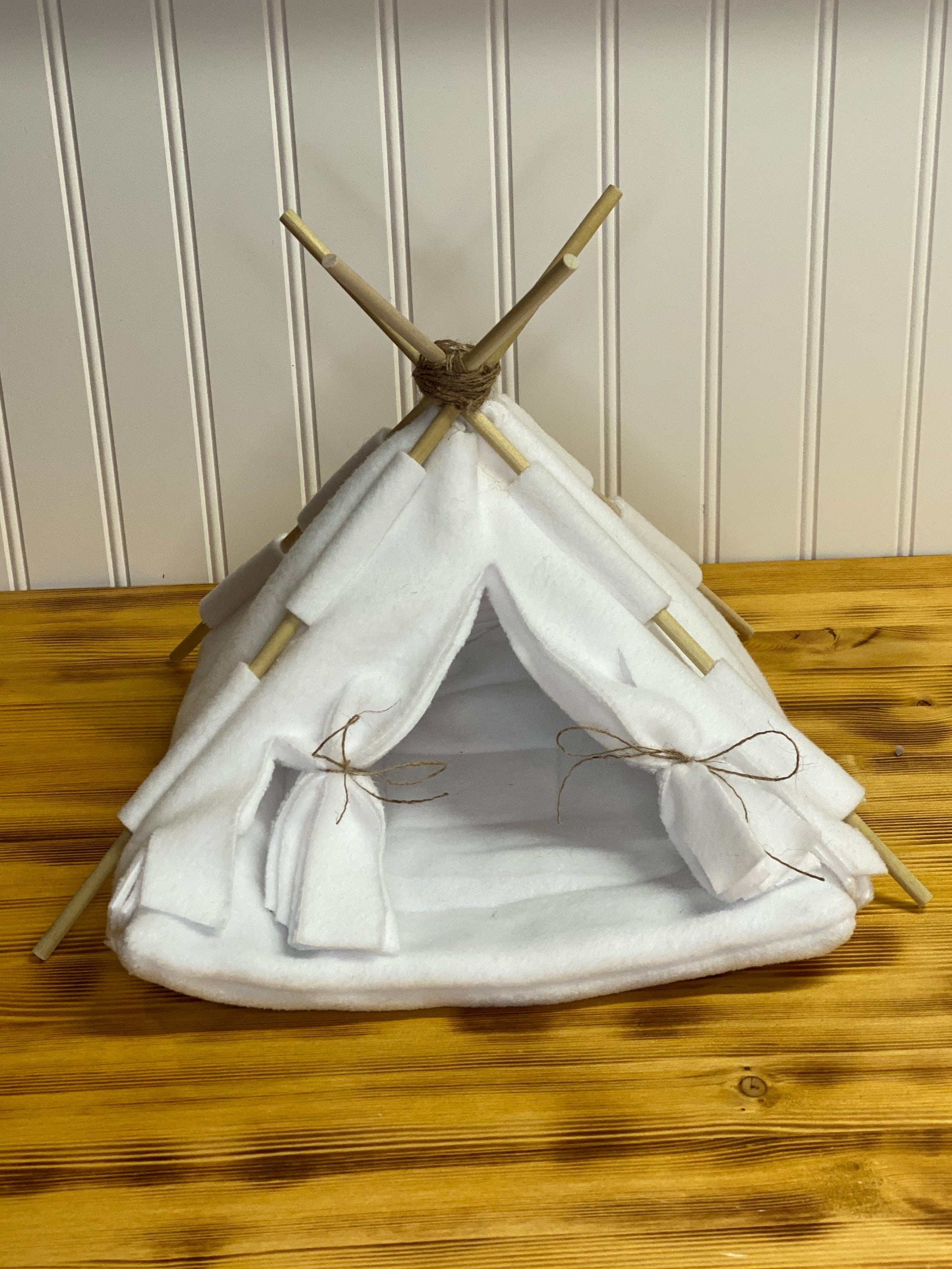 Guinea pig teepee bed White | teepee | Guinea pig toy | Fleece guinea pig accessories | guinea pig bed