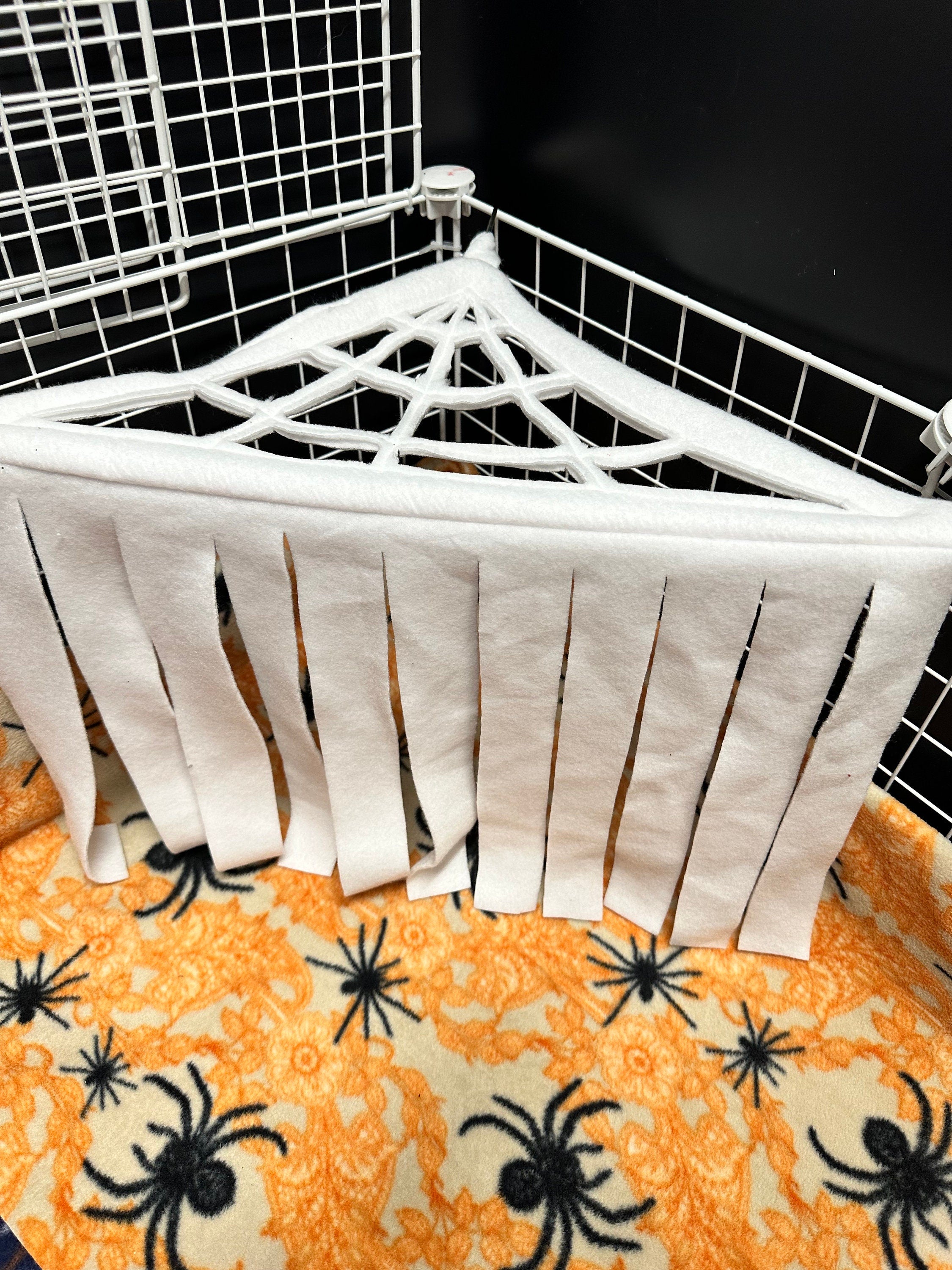 Spider web corner fleece Forrest | Fleece Forrest | Guinea pig cage accessory | Halloween cage theme