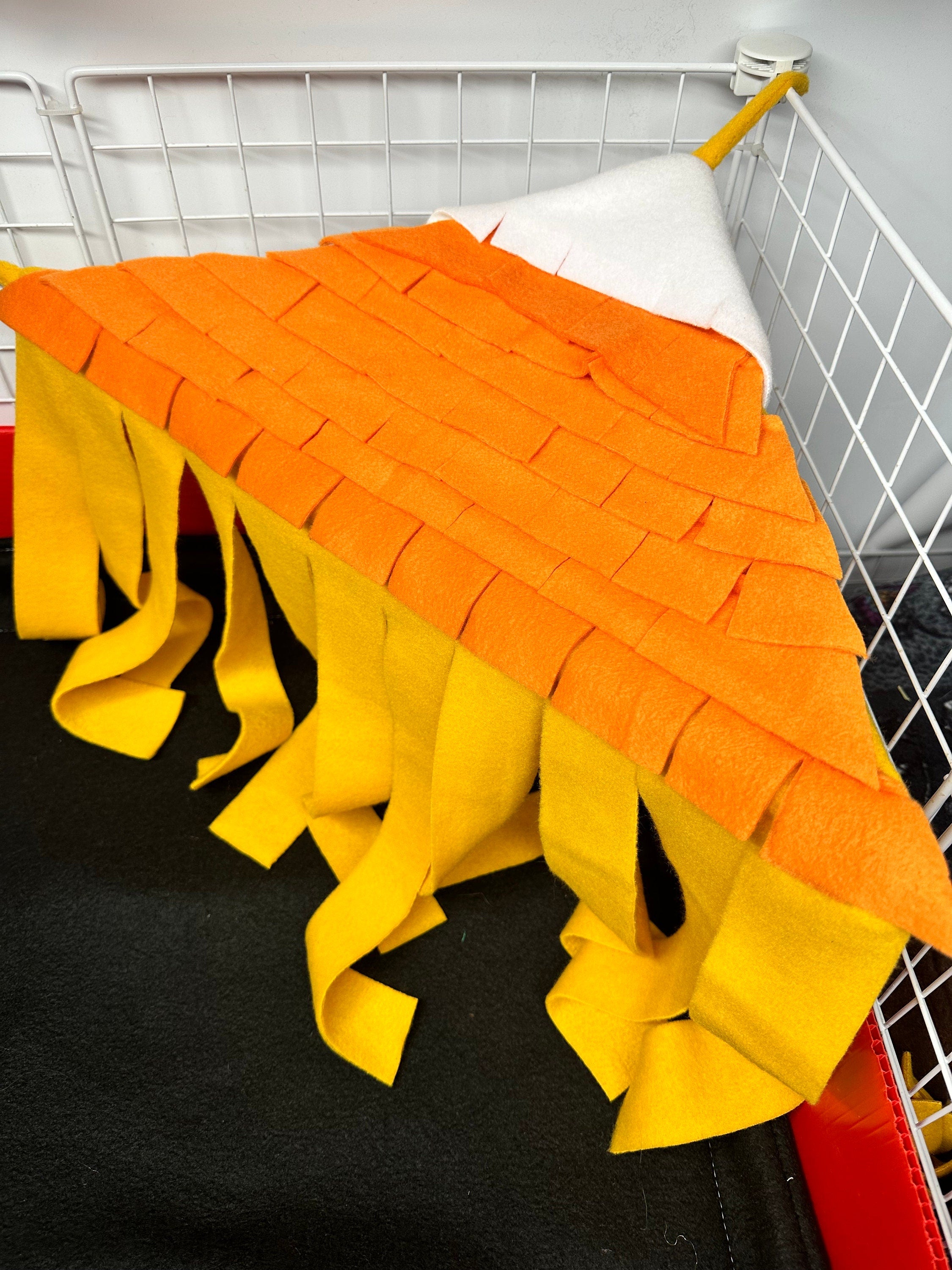 Halloween Candy Corn Fleece Corner Forest: Guinea Pig Cage Accessory