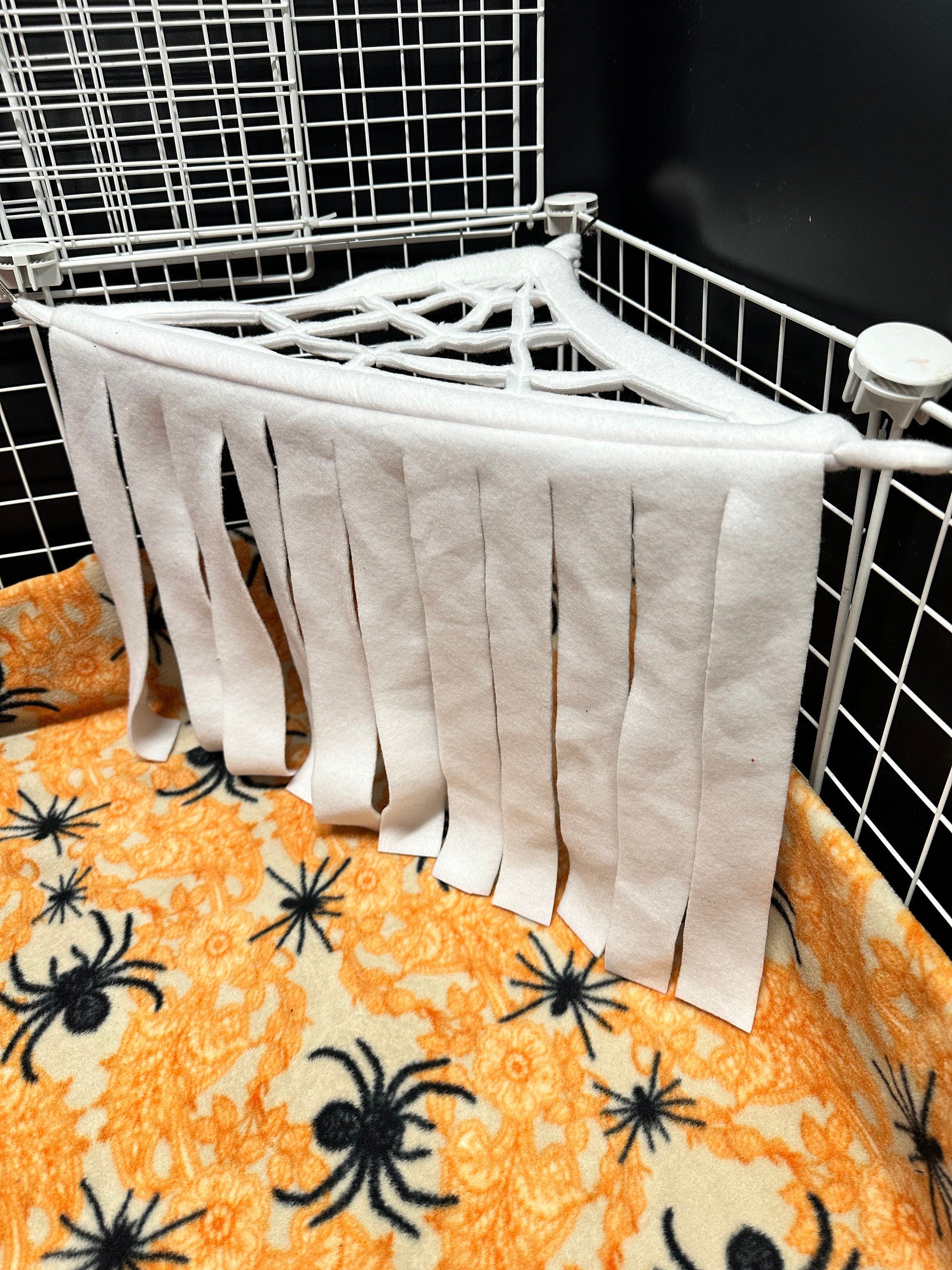 Spider web corner fleece Forrest | Fleece Forrest | Guinea pig cage accessory | Halloween cage theme